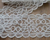 Lot of Victorian Vintage White Battenburg Lace Trims French Country Rustic Embellishments European Princess Woodland Wedding