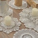 Lot 10 Hand Crochet Assorted White Round Doilies Cotton Victorian Table Runners Christmas Snowflake Ornaments Wedding Coasters Cup Mats