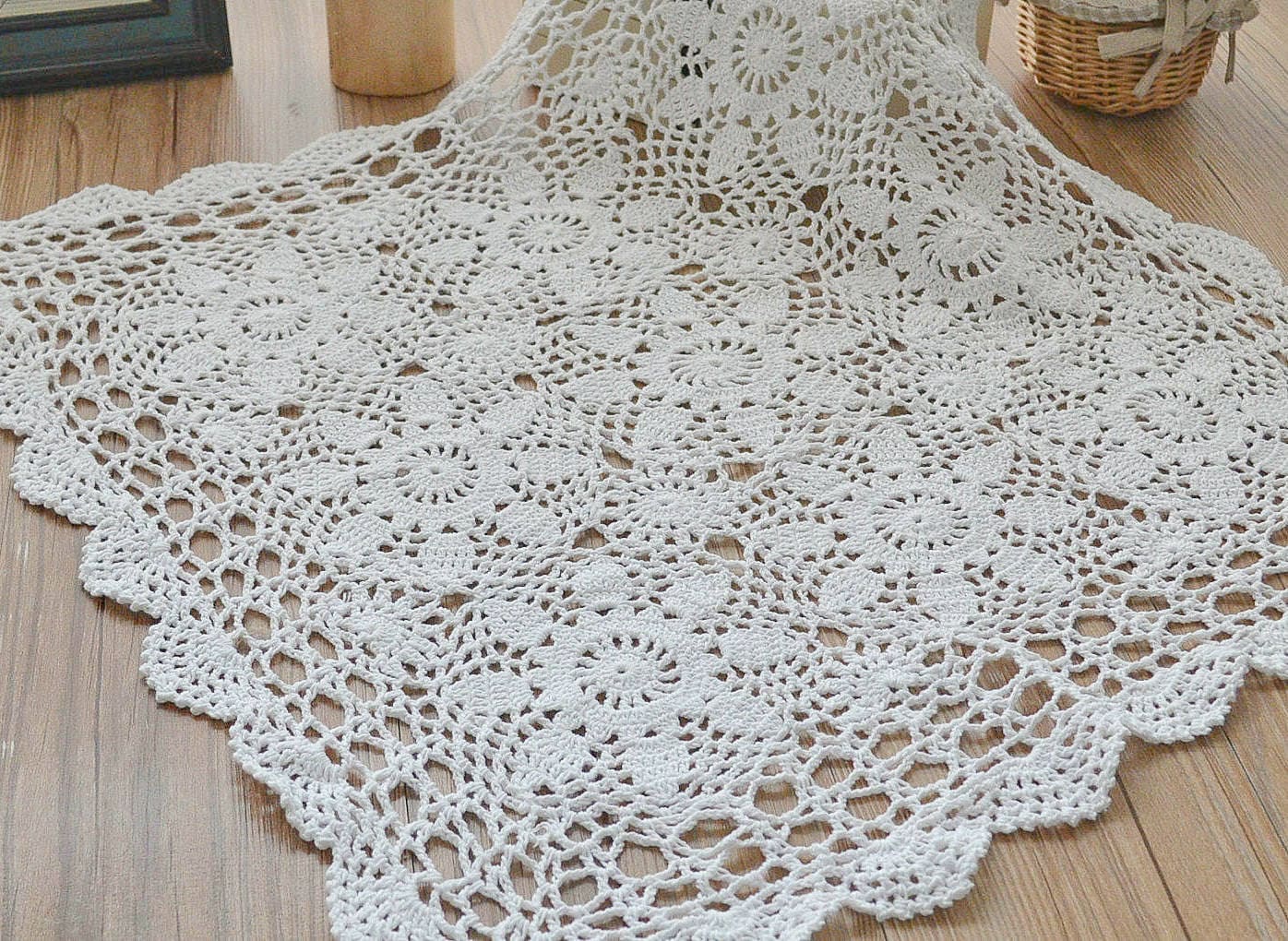 28 Crochet Tablecloth Patterns with Doilies, Lace, and Table Runners 17 Crochet Square Doily Table Runner