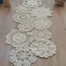 Lot 10 Assorted Hand Crochet Doilies for French Country Table Runner Rustic Ecru Wedding Tea Party Coasters