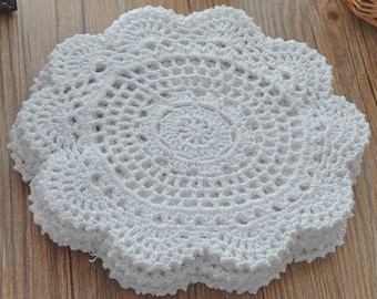 Lot 12 Hand Crochet Round Doilies Christmas Wedding Boho Coasters