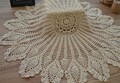 32" Round Hand Crochet Pineapple Lace Doily Farmhouse Wedding Table Runner Topper Tablecloth Placemat