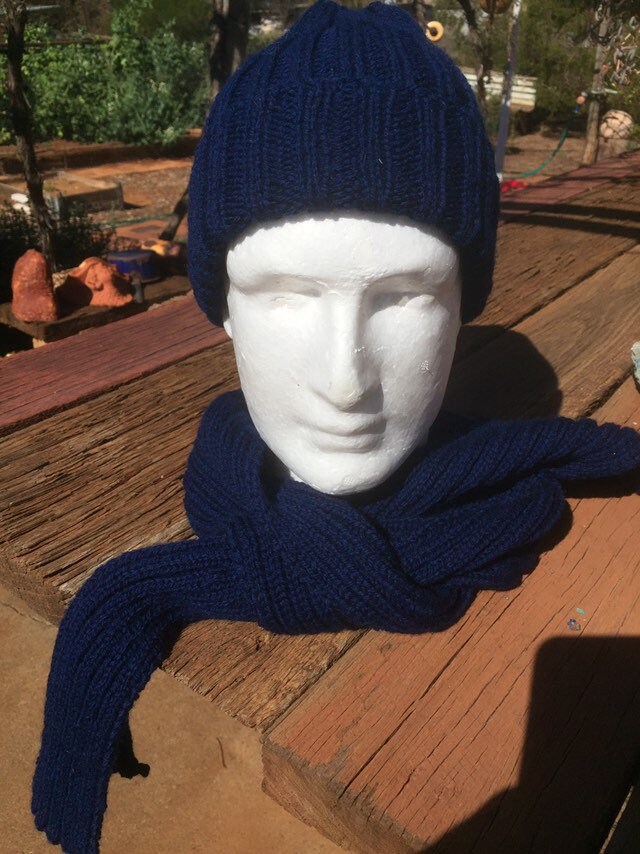 Watch Cap and Scarf Setnavy One Size Fits All Etsy