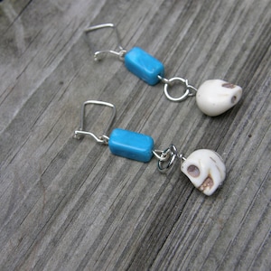 Beach Skull Earrings for Gauged Ears