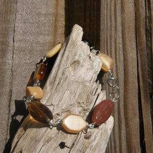 Fall Autumn Foggy Morning Earth Tone Bead Bracelet