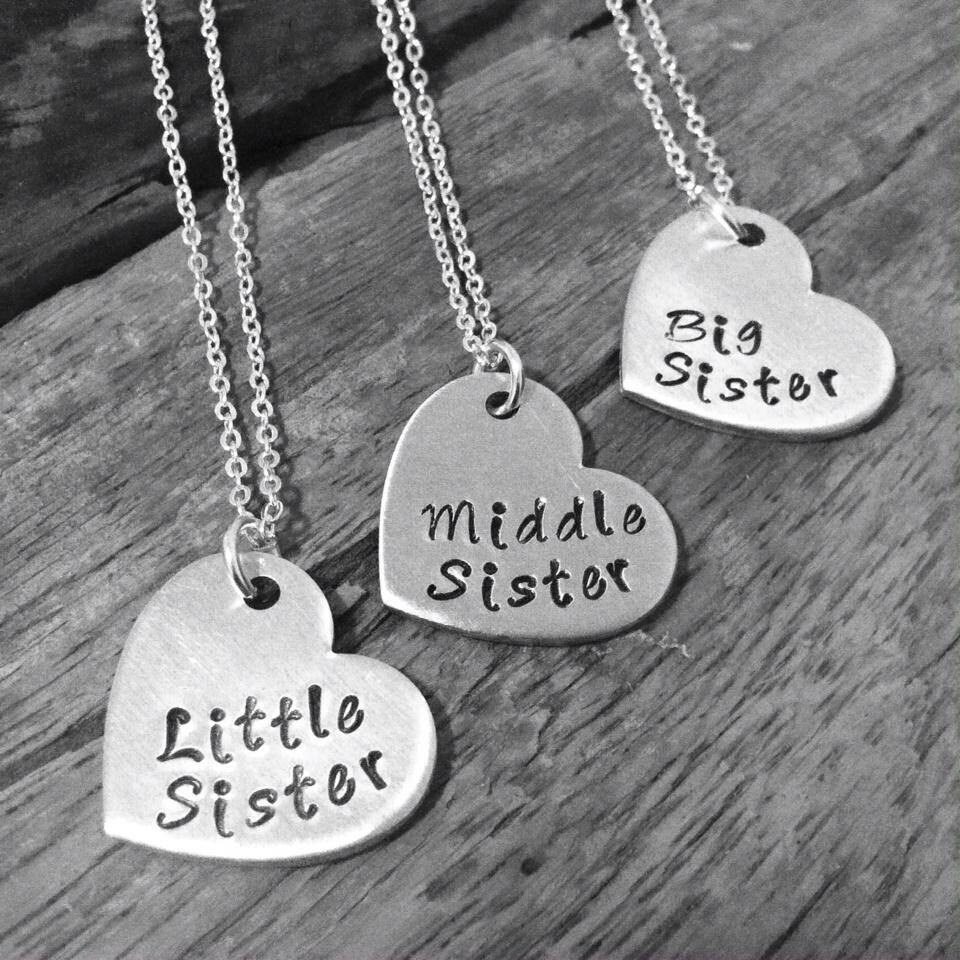 Sister Necklace Matching Little Sister Middle Sister and ...