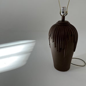 Vintage Chocolate Brown Plaster Table Lamp