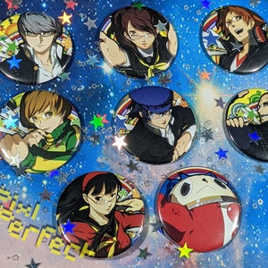 Persona 4 Pin Buttons 2.25&quot;