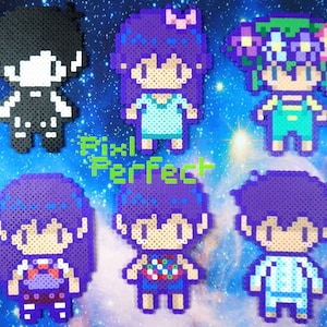 Omori RPG Game Sunny and Basil Perler Keychain or Magnet or Pin or Sprite