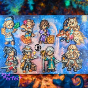 Octopath Traveler 2 Perler Bead Character Sprites