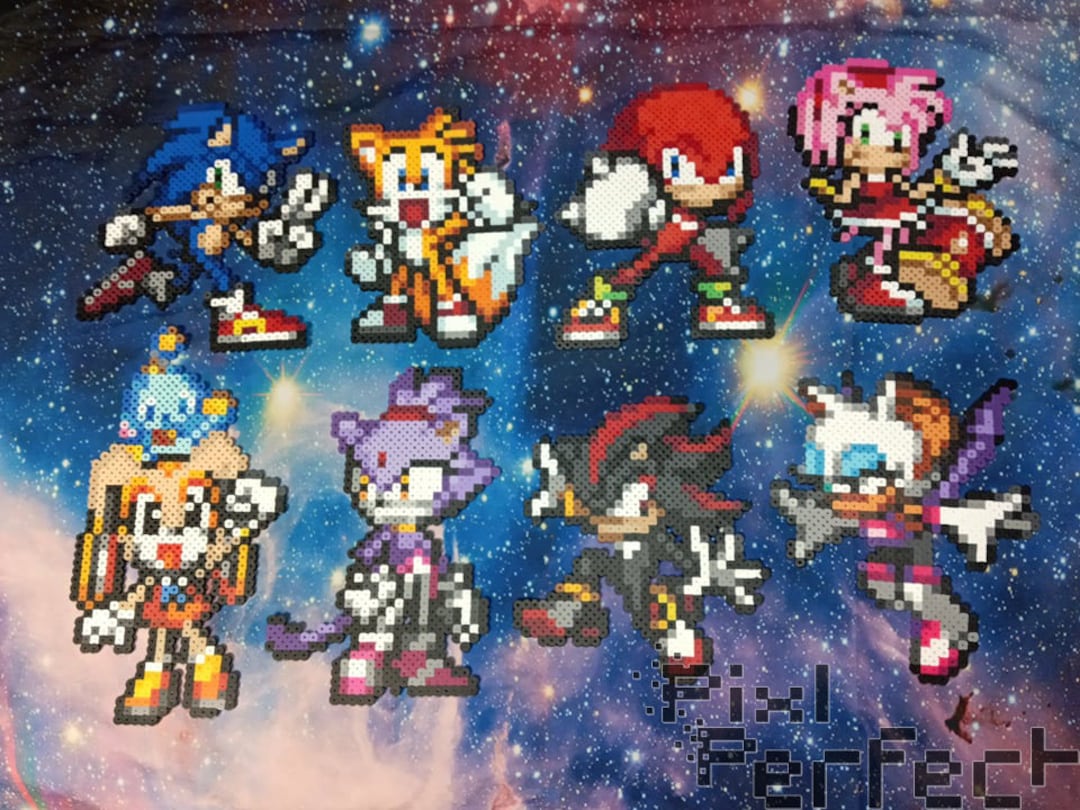 Dark sonic vs chaos shadow pixel art