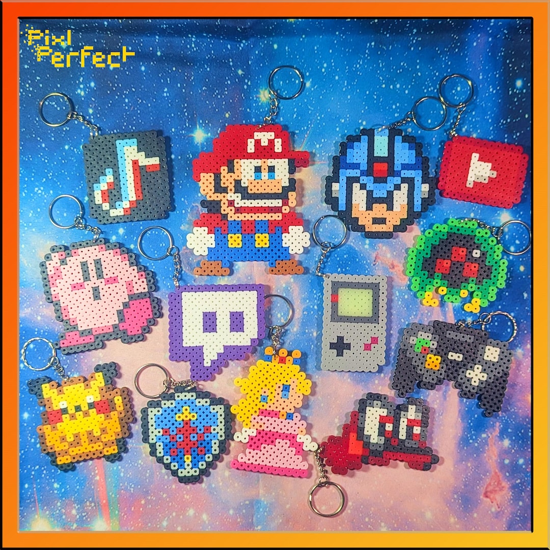 Gaming Keychains - Perler Bead Sprite Gift Keychains - Etsy