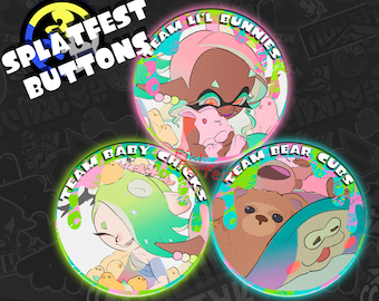 Splatoon 3 Splatfest Pins Buttons 2.25"