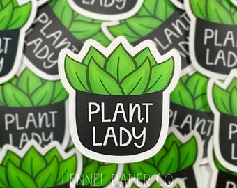 Plant Lady Sticker: Clear Vinyl Decal for Laptop or Water Bottle