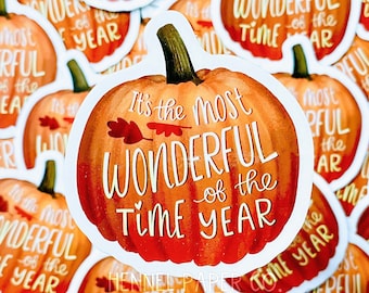 Fall Pumpkin Sticker: Waterproof Vinyl Laptop Decal