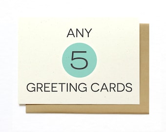 Mélangez et assortissez 5 cartes de vœux - Cartes de vœux assorties - Hennel Paper Co. -