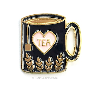 Tea Enamel Pin - Lapel Pin - Tea Pin - Tea Brooch - Best Friend Gift - Gifts for her - Gifts under 15 - Hennel Paper Co. - PIN30