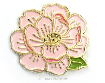 Flower Enamel Pin - Lapel Pin - Flower Pin - Flower Brooch - Best Friend Gift - Gifts for her - Gifts under 15 - Hennel Paper Co. - PIN28