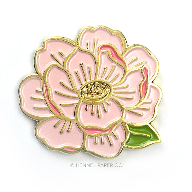 Flower Enamel Pin - Etsy