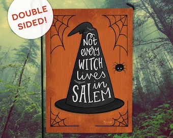 Halloween Witch Hat Garden Flag: Double Sided Autumn Decor