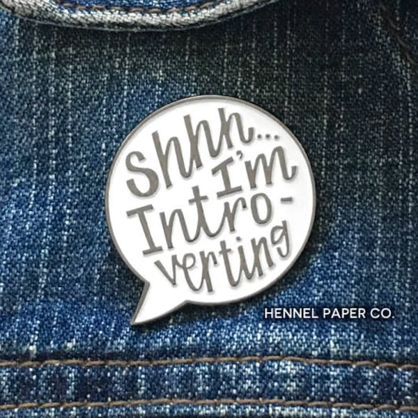 Funny Enamel Pin - Introvert Enamel Pin - Speech Bubble Brooch - Introvert Gift - - white lapel pin - PIN8