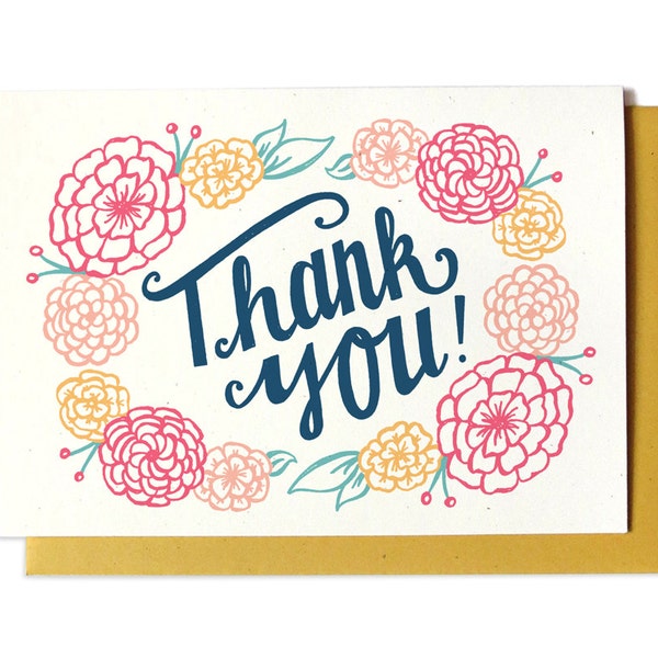 Pretty Thank You! Flowers Thank You Card - 5x7