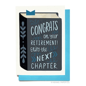 Retirement card - Book - Congrats on your retirement - Enjoy the next chapter - Hennel Paper Co. CG17