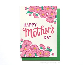 Happy Mothers Day Card Floral - Spring Flowers - Mothers Day Card Unique - MD4