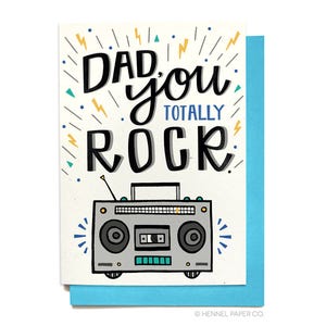 Funny Father's Day Card- Father Birthday Card - Dad You Totally Rock - Card for Dad - Dad Birthday Card - FD35