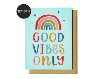 Good Vibes Only Note Card Boxed Set of 8 (A2) - Hennel Paper Co. - A2-HI7
