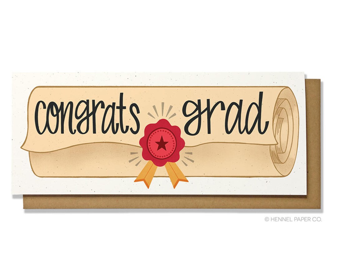 Congrats Grad Card: Recycled Kraft Envelope - Etsy