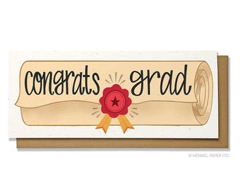 Graduation Card - Grad Card - Diploma Card - High School Grad - College Grad - Class of 2023 - Congrats Grad - Hennel Paper Co. - GR5