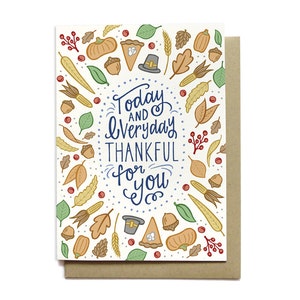 Thanksgiving Card - Thankful for You - Harvest Card - Thankful Card - Happy Thanksgiving Card - Give Thanks - Grateful Card