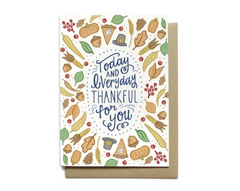 Thanksgiving Card - Thankful for You - Harvest Card - Thankful Card - Happy Thanksgiving Card - Give Thanks - Grateful Card