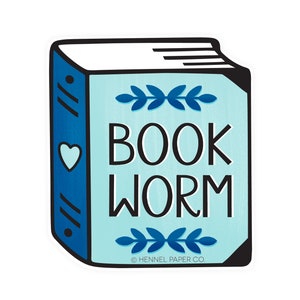 Bookworm Magnet - Car Magnet - Kitchen Magnet - Refrigerator Magnet - Office Magnet -  Locker Magnet - Fridge Magnet - Hennel Paper Co.