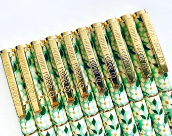 Writing Pen, Rollerball Tip, Black Ink, Dogwood, Refillable Ink, Hennel Paper Co.