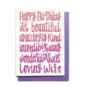 Wife Birthday Card Happy Birthday to my Beautiful Wife Birthday Card spouse Bild 1