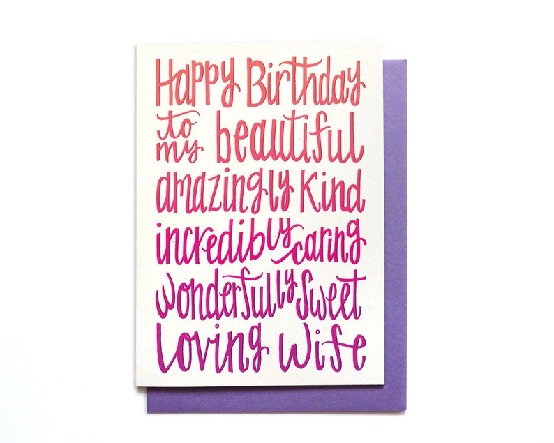 Wife Birthday Card Happy Birthday to my Beautiful Wife Birthday Card spouse Bild 1