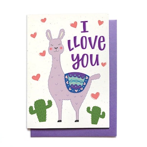Funny Anniversary Card - Llama Love Card - I Llove You - Funny Love Card - Hennel Paper Co - LV36