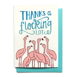 Funny Thank You Card - Thanks a Flocking Lot - Flamingos - Hennel Paper Co. TY7