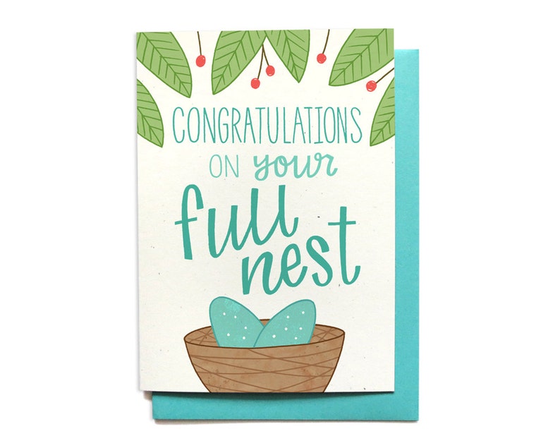 Expecting Card New Baby Card Twins Card Congrats on your Full Nest BA7 Congrats new baby Baby Shower Card welcome baby
