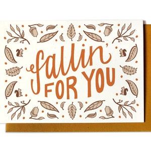 Fall Anniversary Card: Funny 'Fallin' For You' Love Card