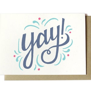 Yay Congratulations Greeting Card Congrats Card Celebration Card image 1