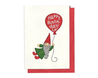 Funny Birthday Card - Gnome Birthday - Happy Birthday - Cute Birthday Card - Whimsical Birthday