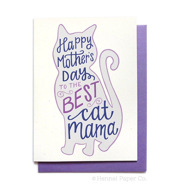 Mothers Day Card from the Cat - Cat Mom - Cat Lady - Pet Mom - Mothers Day Card Unique - MD15