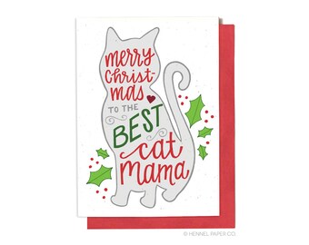 Christmas Card from the cat - Holiday Card from the cat - Cat Mom - Hennel Paper Co. - XM18