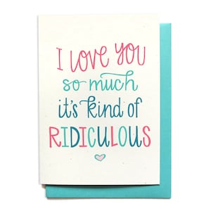 Funny Love Card I Love You Ridiculous Anniversary Card LV26 image 1