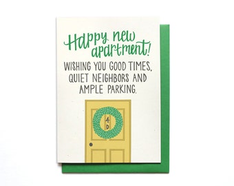 Happy New Apartment Card - Funny Housewarming Card - Funny Moving Card - New House Card