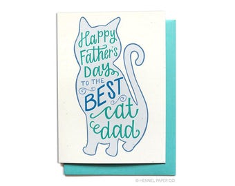 Happy Father's Day Card From the Cat - Pet Dad - Best Cat Dad - FD21