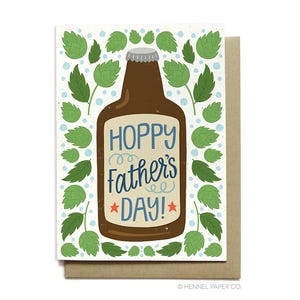 Beer Father's Day Card - Hoppy Father's Day - Happy Father's Day - Hennel Paper Co. - FD4